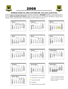 Calendario 2008 - Poder Judicial de Estado de Aguascalientes