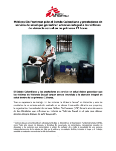 Médicos Sin Fronteras pide al Estado Colombiano y prestadoras de