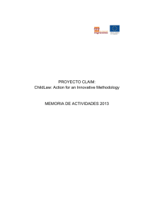 Informe de Actividades Proyecto CLAIM (2013)
