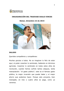 trasvase dauvin - Presidencia de la República del Ecuador