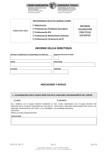 INFORME VALORACIÓN PRÁCTICAS DOCENTES