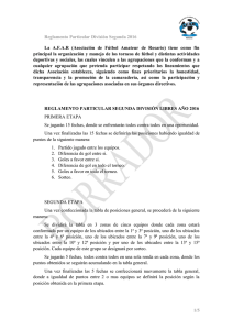Reglamento Particular División Segunda 2016 1/5 La A.F.A.R