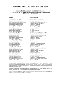 Lista de seleccionados al LXI CURSO DE EXTENSIÓN