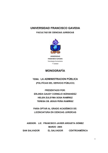 UNIVERSIDAD FRANCISCO GAVIDIA MONOGRAFÍA