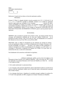 Petición de Divorcio - Notaría 25 de Medellín