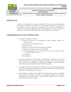 MP-312-PR15-P01 - Secretaría de Comunicaciones y Transportes