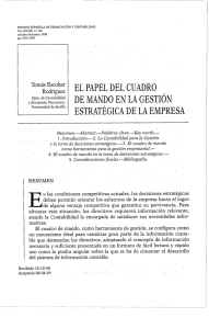 el papel del cuadro de mando en la gestión estratégica de