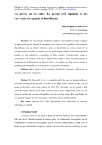 La guerra en las aulas. La guerra civil española en los currículos de