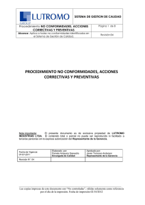 PROCEDIMIENTO NC ACCIONES CORRECTIVAS Y