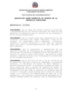 resolución sobre normativa de cacería en la república dominicana