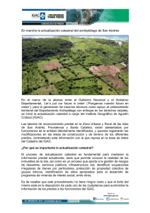 En marcha la actualización catastral del archipiélago de San Andrés