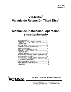 Val-Matic Válvula de Retención Tilted Disc Manual de instalación