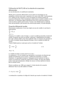 Uso de Matlab para resolver ecuaciones diferenciales