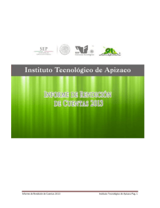Informe de Rendición de Cuentas 2013 Instituto Tecnológico de