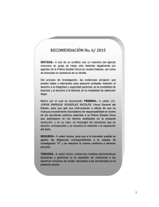 RECOMENDACIÓN No. 6/ 2015 - Comisión Estatal de los Derechos