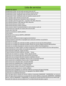 Lista de servicios - Suelos y Pavimentos Ltda