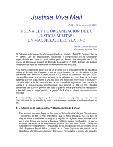 NUEVA LEY DE ORGANIZACIÓN DE LA JUSTICIA MILITAR: