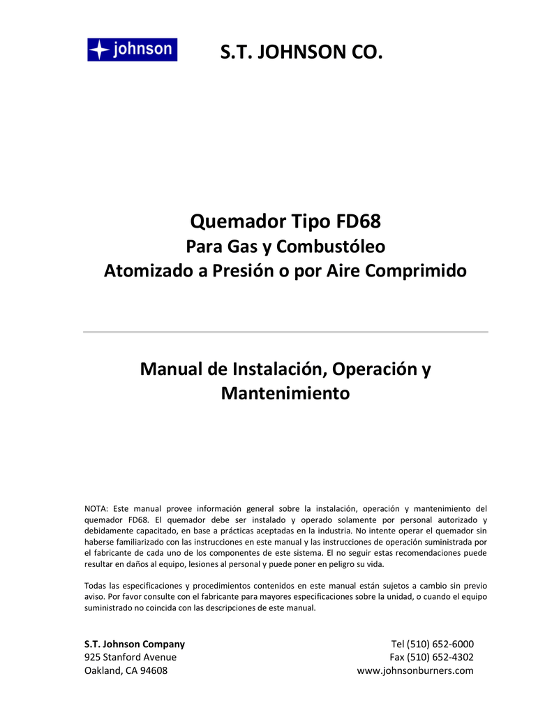 S.T. JOHNSON CO. Johnson Burners