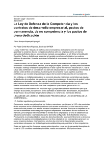 La Ley de Defensa de la Competencia y los contratos de