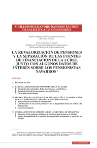 La revalorización de pensiones... Guillermo Barrios Baudor y