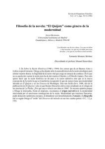 pdf Filosofía de la novela: "El Quijote"