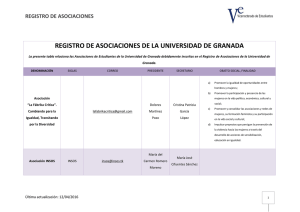 REGISTRO DE ASOCIACIONES DE LA UNIVERSIDAD DE GRANADA