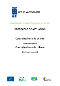 PROTOCOLO DE ACTUACIÓN Control químico de ailanto Control