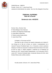 TRIBUNAL SUPREMO Sala de lo Social Sentencia núm. 443/2016