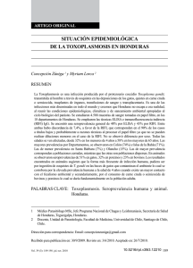situación epidemiológica de la toxoplasmosis en honduras