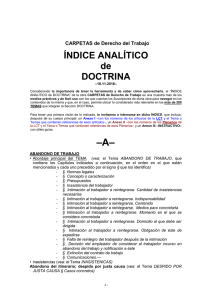 INDICE ANALITICO DE DOCTRINA