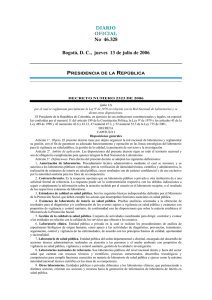 DIARIO OFICIAL No 46.328 Bogotá, D. C., jueves 13 de julio de 2006