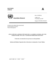 Informe del Relator Especial sobre el derecho a la educación