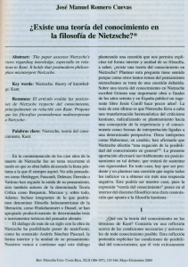 José Manuel Romero Cuevas. ¿Existe una teoría del conocimiento