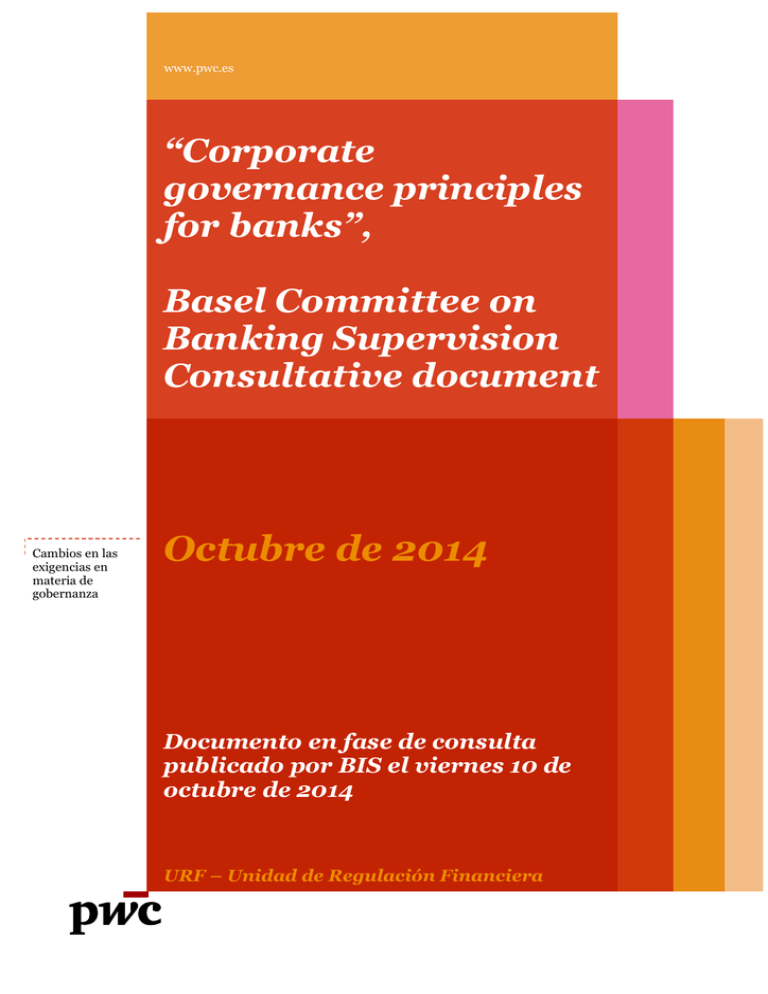 Análisis PwC - Corporate Governance Principles For Banks