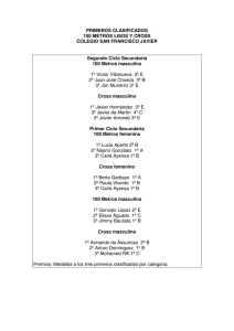PRIMEROS CLASIFICADOS 100 METROS LISOS