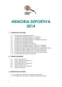 MEMORIA DEPORTIVA 2014