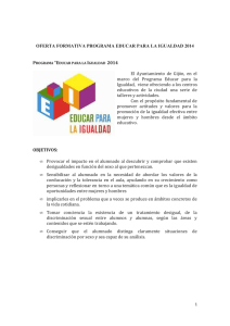 OFERTA FORMATIVA PROGRAMA EDUCAR PARA LA IGUALDAD