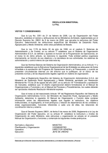 Manual de Organización y Función - Ministerio de Desarrollo Rural