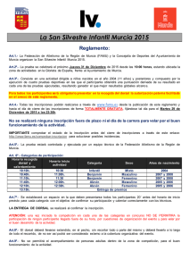 La San Silvestre Infantil Murcia 2015 Reglamento