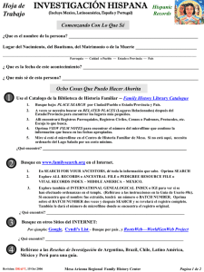 investigación hispana - Mesa FamilySearch Library