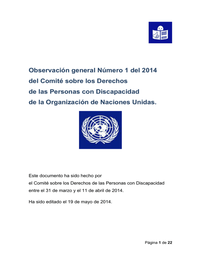 Observación General Del Comité Sobre Derechos De Las