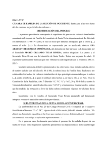056-11-ST-F CÁMARA DE FAMILIA DE LA SECCIÓN DE OCCIDENTE