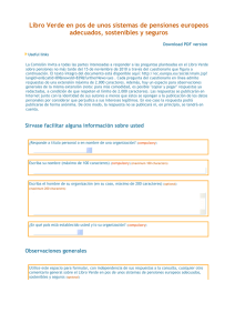 Libro Verde en pos de unos sistemas de pensiones