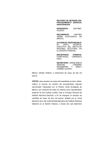 sup-rep- 374/2015 recurrente - Tribunal Electoral del Poder Judicial