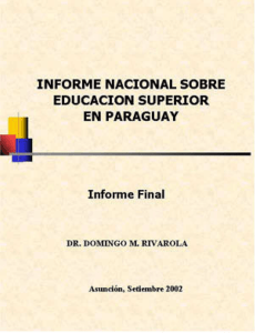 Informe nacional sobre educación superior en Paraguay: informe final