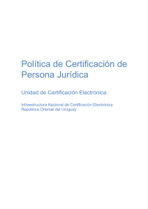 Política de Certificación de Persona Jurídica