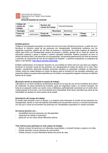 Código del campo de trabajo: 4001 Nombre del campo de trabajo