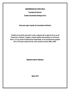 UNIVERSIDAD DE COSTA RICA Facultad de Derecho Ciudad