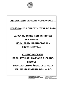 Derecho Comercial III - Prof. Prono, Moia y Basualdo