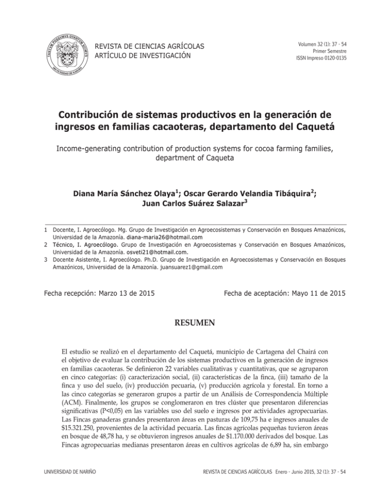 Contribuci n De Sistemas Productivos En La